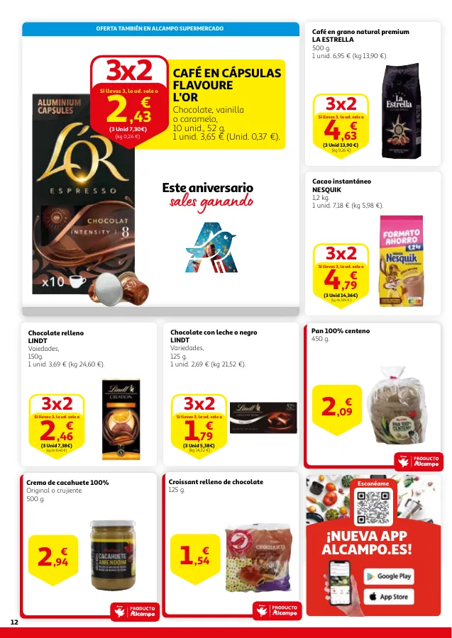 Número de página 12 del folleto promocional de la tienda Alcampo - 3x2 en una gran selección de producto... - fecha de vigencia: desde13.06 bis 26.06