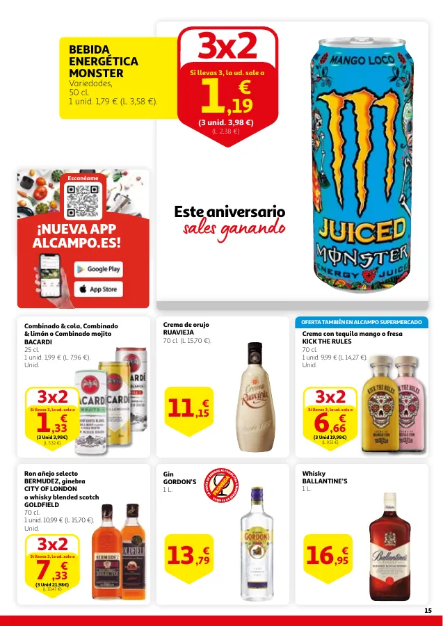 Número de página 15 del folleto promocional de la tienda Alcampo - 3x2 en una gran selección de producto... - fecha de vigencia: desde13.06 bis 26.06