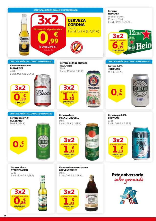 Número de página 16 del folleto promocional de la tienda Alcampo - 3x2 en una gran selección de producto... - fecha de vigencia: desde13.06 bis 26.06