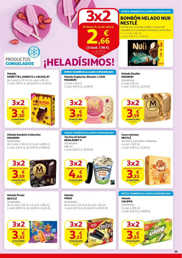 Número de página 25 del folleto promocional de la tienda Alcampo - 3x2 en una gran selección de producto... - fecha de vigencia: desde13.06 bis 26.06