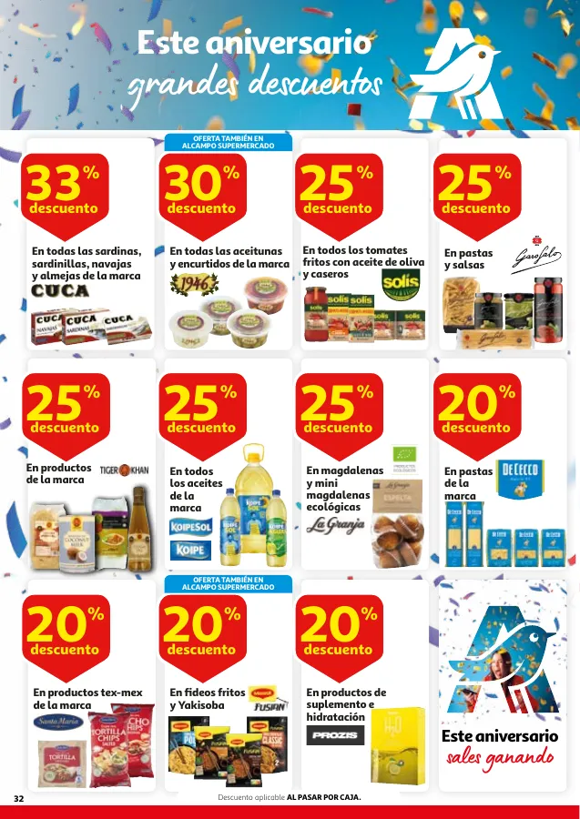 Número de página 32 del folleto promocional de la tienda Alcampo - 3x2 en una gran selección de producto... - fecha de vigencia: desde13.06 bis 26.06