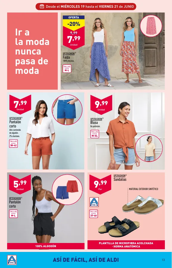 Número de página 13 del folleto promocional de la tienda Aldi - Folleto semanal Península - fecha de vigencia: desde19.06 bis 25.06