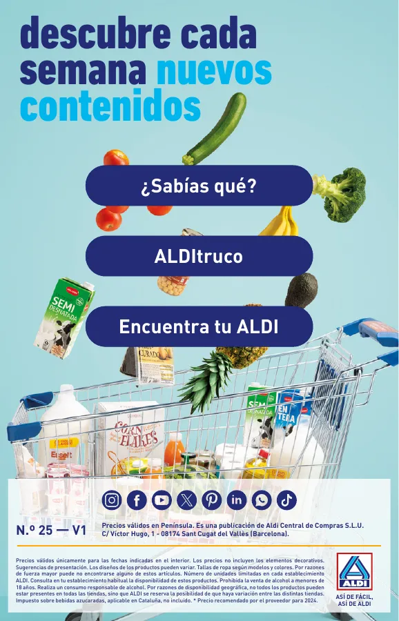 Número de página 26 del folleto promocional de la tienda Aldi - Folleto semanal Península - fecha de vigencia: desde19.06 bis 25.06