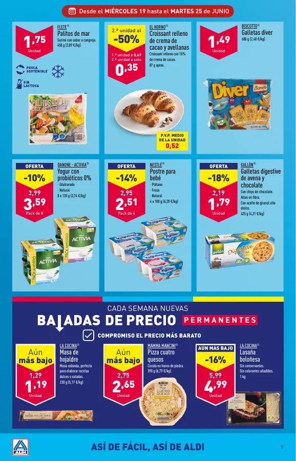 Número de página 9 del folleto promocional de la tienda Aldi - Folleto semanal Península - fecha de vigencia: desde19.06 bis 25.06