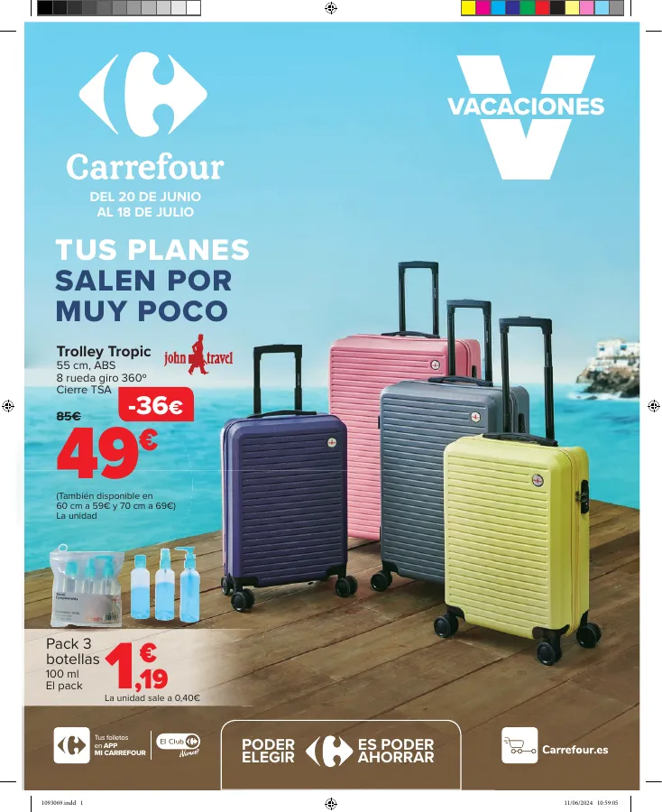 Número de página 1 del folleto promocional de la tienda Carrefour - VACACIONES - fecha de vigencia: desde20.06 bis 18.07