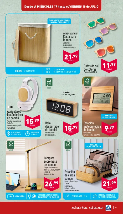 Número de página 17 del folleto promocional de la tienda Aldi - Amor a primer bocado y por un precio muy bajo - fecha de vigencia: desde17.07 bis 23.07