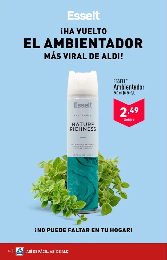 Número de página 14 del folleto promocional de la tienda Aldi - vienen de cerca, pero con estos precios van a llegar lejos - fecha de vigencia: desde24.07 bis 30.07