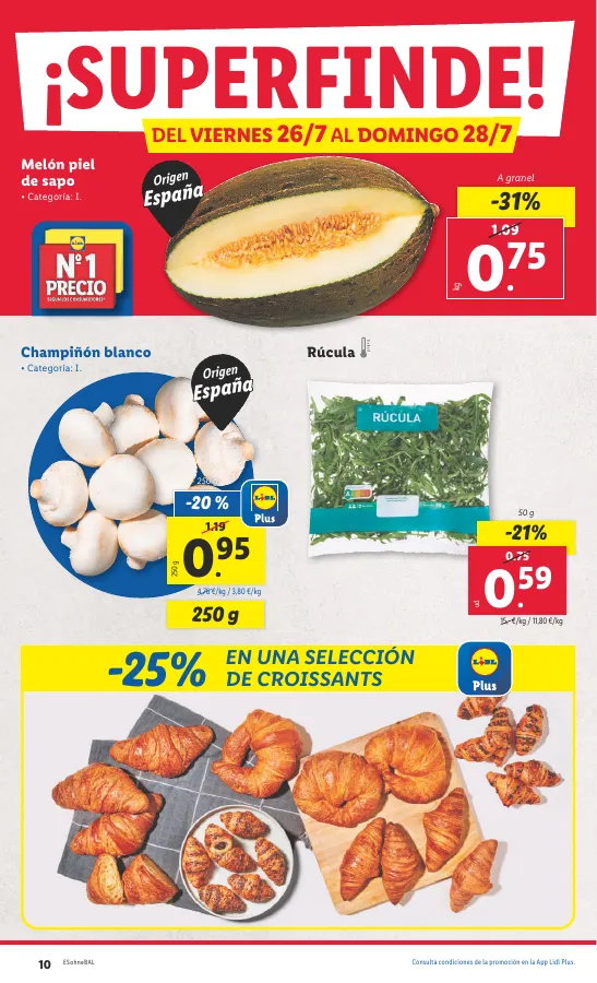 Número de página 10 del folleto promocional de la tienda Lidl - Marca la djferencja. Solo hoy lunes 2 de julio - fecha de vigencia: desde22.07 bis 28.07