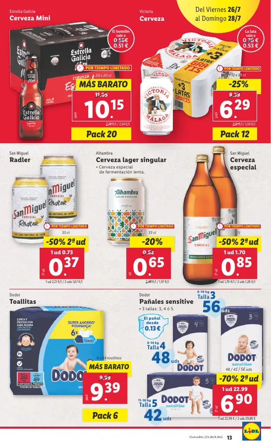 Número de página 13 del folleto promocional de la tienda Lidl - Marca la djferencja. Solo hoy lunes 2 de julio - fecha de vigencia: desde22.07 bis 28.07