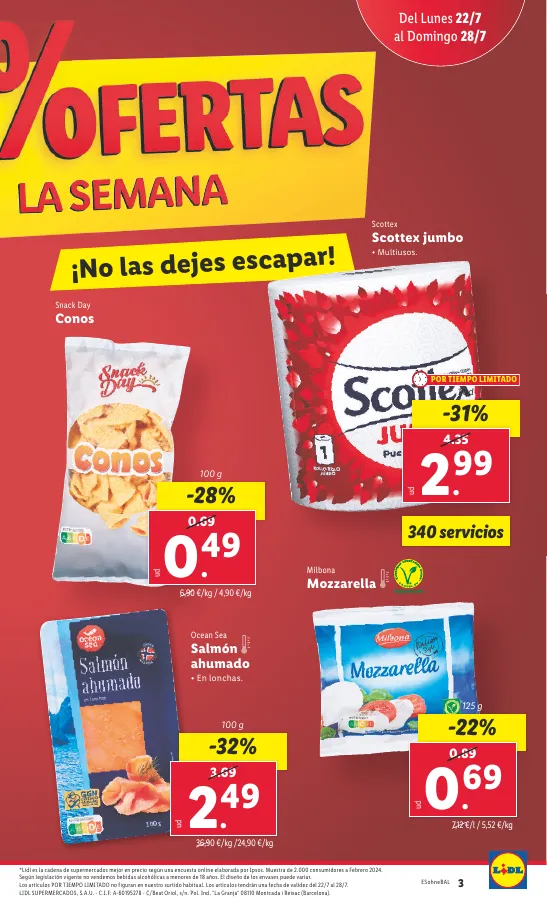 Número de página 3 del folleto promocional de la tienda Lidl - Marca la djferencja. Solo hoy lunes 2 de julio - fecha de vigencia: desde22.07 bis 28.07