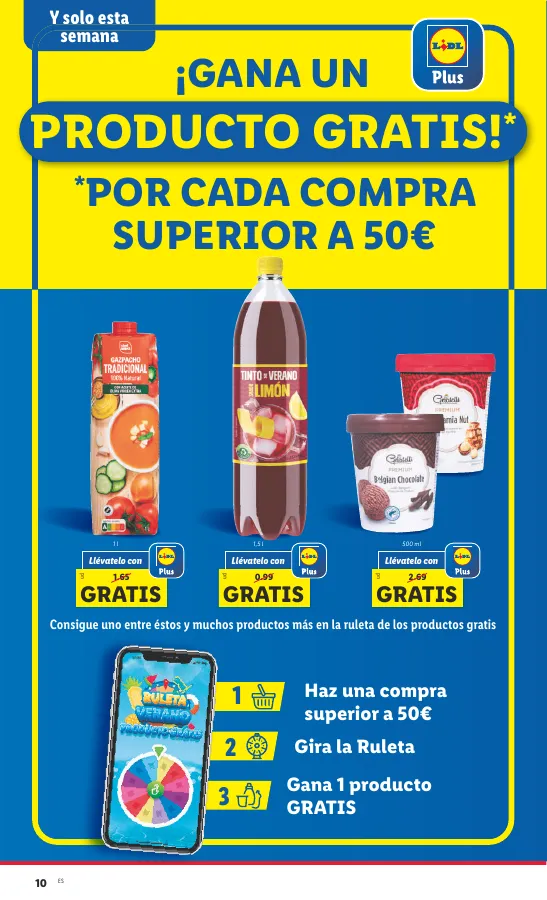 Número de página 10 del folleto promocional de la tienda Lidl - Marca la djferecia. Solo hoy lunes 29 de julio - fecha de vigencia: desde29.07 bis 04.08