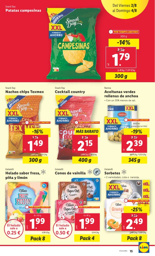 Número de página 15 del folleto promocional de la tienda Lidl - Marca la djferecia. Solo hoy lunes 29 de julio - fecha de vigencia: desde29.07 bis 04.08