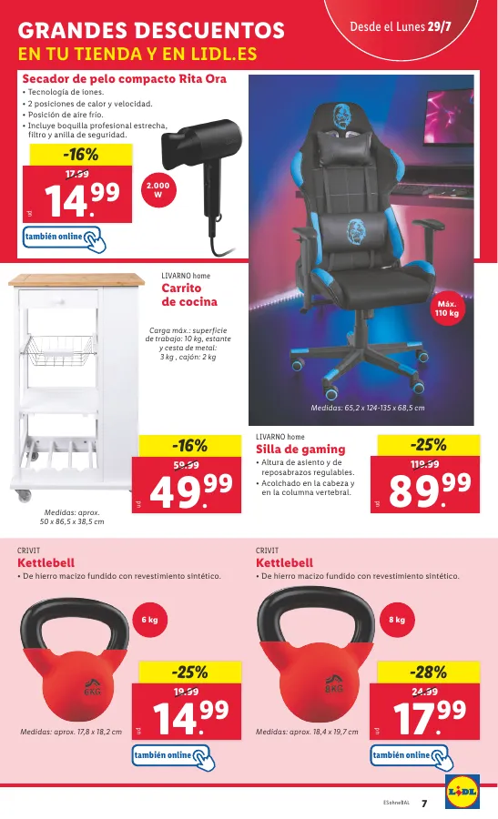 Número de página 31 del folleto promocional de la tienda Lidl - Marca la djferecia. Solo hoy lunes 29 de julio - fecha de vigencia: desde29.07 bis 04.08