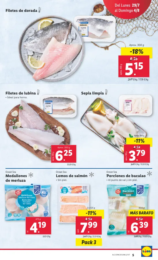 Número de página 5 del folleto promocional de la tienda Lidl - Marca la djferecia. Solo hoy lunes 29 de julio - fecha de vigencia: desde29.07 bis 04.08