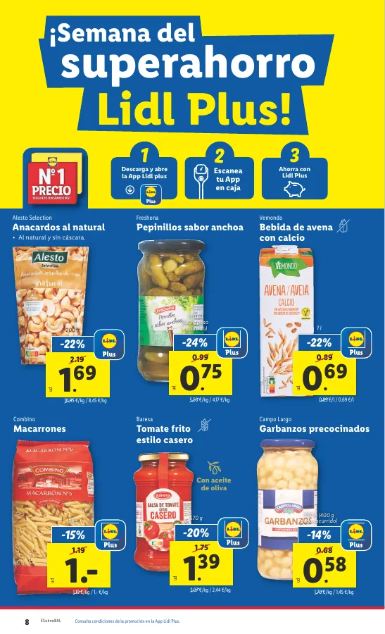 Número de página 8 del folleto promocional de la tienda Lidl - Marca la djferecia. Solo hoy lunes 29 de julio - fecha de vigencia: desde29.07 bis 04.08