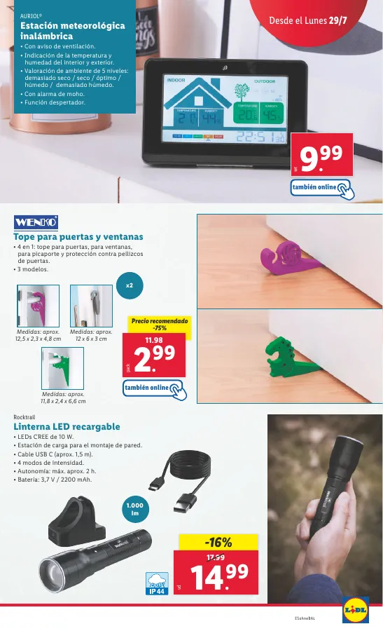 Número de página 7 del folleto promocional de la tienda Lidl - Aspirador ciclonico recargable. Mega precio - fecha de vigencia: desde29.07 bis 04.08