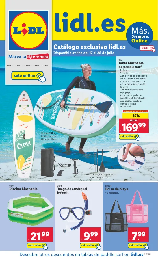 Número de página 1 del folleto promocional de la tienda Lidl - Catalogo exclusivo lidl.es solo online - fecha de vigencia: desde17.07 bis 28.07