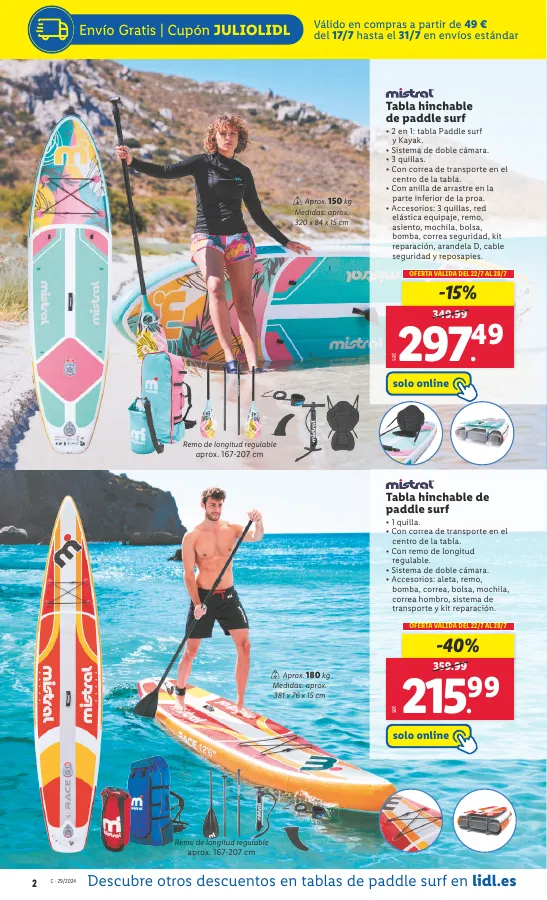 Número de página 2 del folleto promocional de la tienda Lidl - Catalogo exclusivo lidl.es solo online - fecha de vigencia: desde17.07 bis 28.07