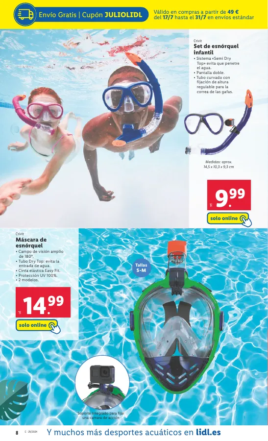 Número de página 8 del folleto promocional de la tienda Lidl - Catalogo exclusivo lidl.es solo online - fecha de vigencia: desde17.07 bis 28.07