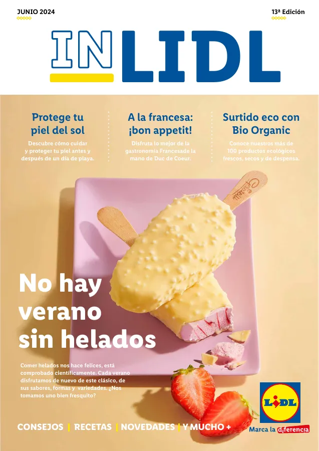 Número de página 1 del folleto promocional de la tienda Lidl - in lidl no hay verano sin helados - fecha de vigencia: desde01.07 bis 31.07