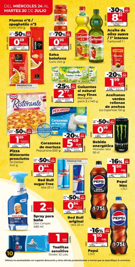 Número de página 10 del folleto promocional de la tienda Dia - nueva calidad dia confirmada - fecha de vigencia: desde24.07 bis 30.07