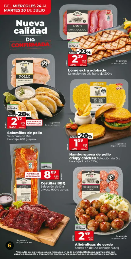 Número de página 6 del folleto promocional de la tienda Dia - nueva calidad dia confirmada - fecha de vigencia: desde24.07 bis 30.07