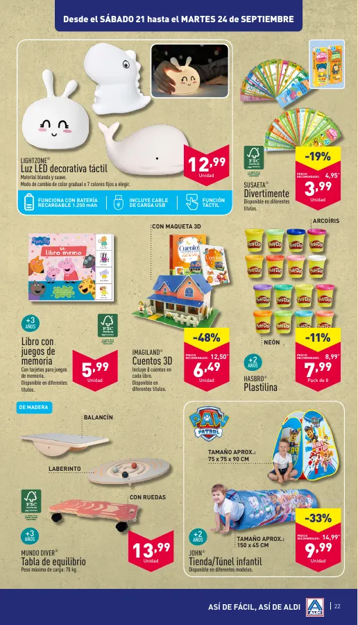 Número de página 22 del folleto promocional de la tienda Aldi - De temporada por muy poco - fecha de vigencia: desde18.09 bis 24.09