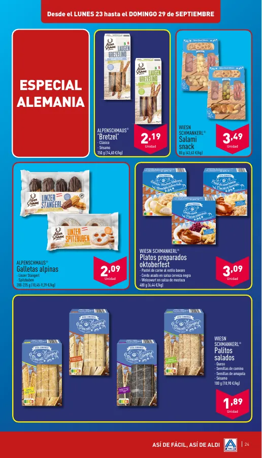 Número de página 24 del folleto promocional de la tienda Aldi - De temporada por muy poco - fecha de vigencia: desde18.09 bis 24.09