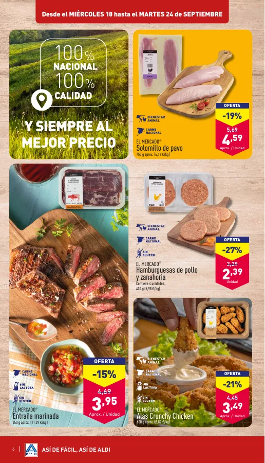 Número de página 6 del folleto promocional de la tienda Aldi - De temporada por muy poco - fecha de vigencia: desde18.09 bis 24.09