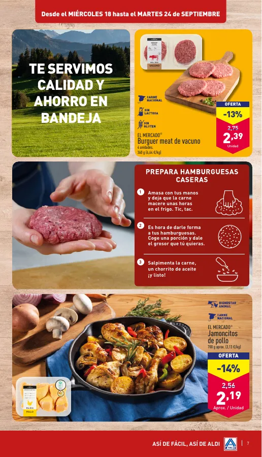 Número de página 7 del folleto promocional de la tienda Aldi - De temporada por muy poco - fecha de vigencia: desde18.09 bis 24.09