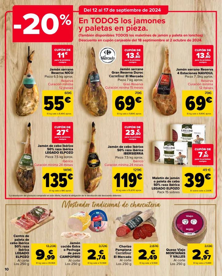 Número de página 10 del folleto promocional de la tienda Carrefour - Ahorra acumulando - fecha de vigencia: desde12.09 bis 24.09