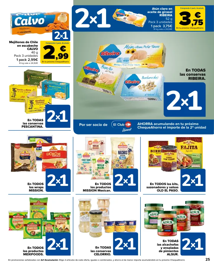 Número de página 25 del folleto promocional de la tienda Carrefour - Ahorra acumulando - fecha de vigencia: desde12.09 bis 24.09