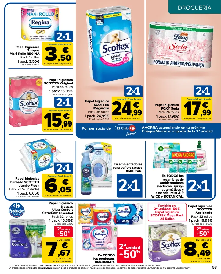 Número de página 53 del folleto promocional de la tienda Carrefour - Ahorra acumulando - fecha de vigencia: desde12.09 bis 24.09