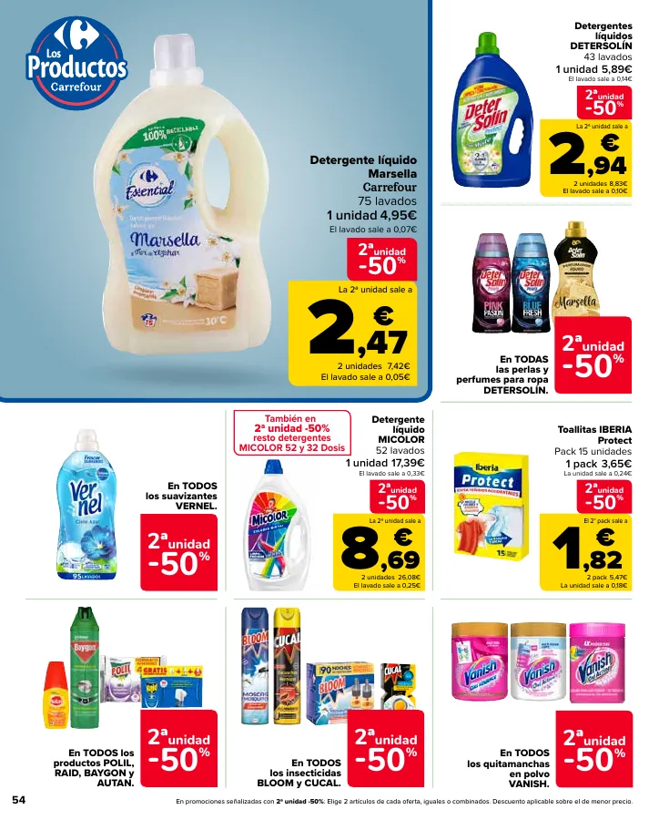 Número de página 54 del folleto promocional de la tienda Carrefour - Ahorra acumulando - fecha de vigencia: desde12.09 bis 24.09