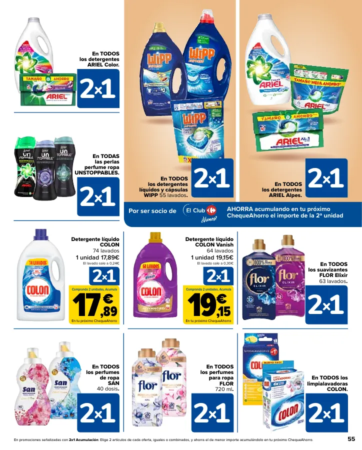 Número de página 55 del folleto promocional de la tienda Carrefour - Ahorra acumulando - fecha de vigencia: desde12.09 bis 24.09