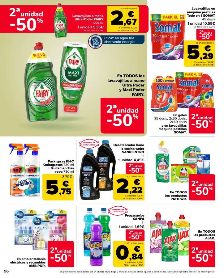 Número de página 56 del folleto promocional de la tienda Carrefour - Ahorra acumulando - fecha de vigencia: desde12.09 bis 24.09