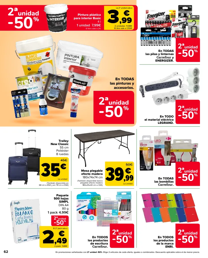 Número de página 62 del folleto promocional de la tienda Carrefour - Ahorra acumulando - fecha de vigencia: desde12.09 bis 24.09