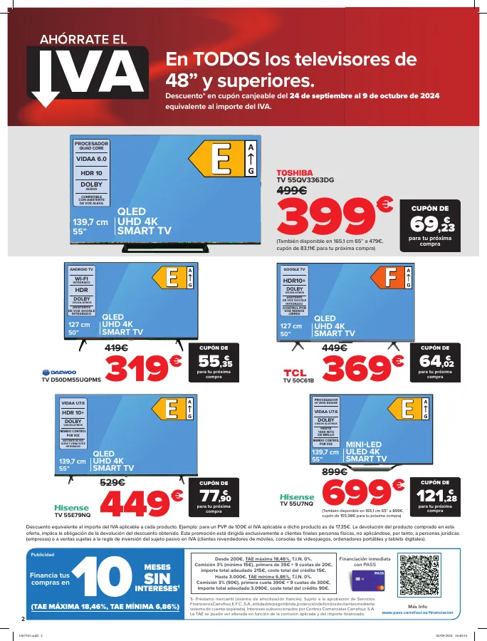 Número de página 2 del folleto promocional de la tienda Carrefour - Electrodomesticos y productos de electronica - fecha de vigencia: desde17.09 bis 23.09