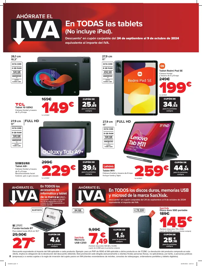 Número de página 8 del folleto promocional de la tienda Carrefour - Electrodomesticos y productos de electronica - fecha de vigencia: desde17.09 bis 23.09