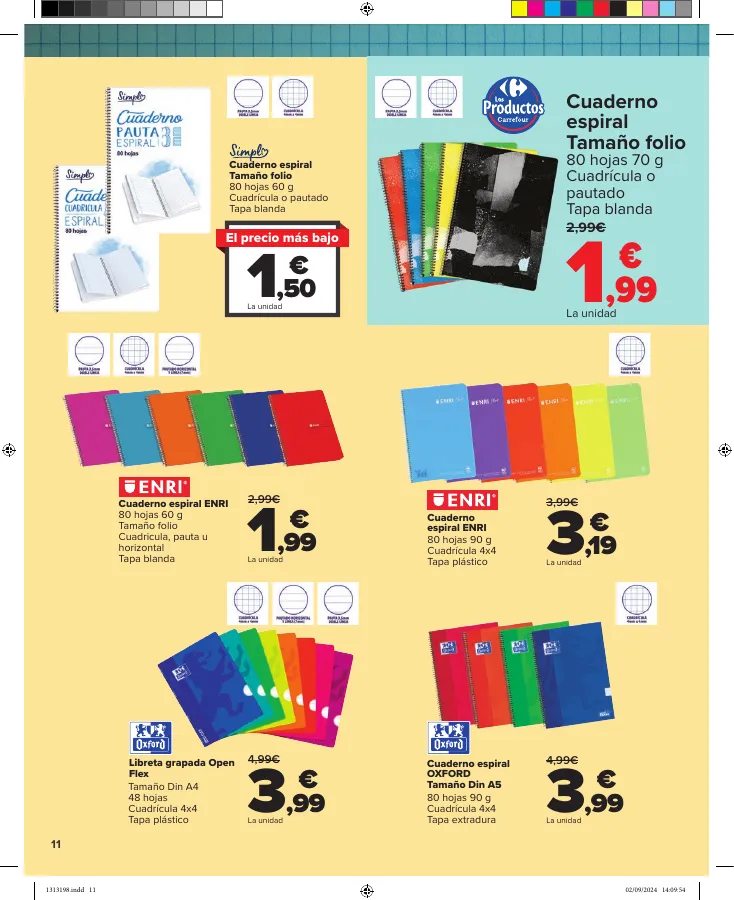 Número de página 11 del folleto promocional de la tienda Carrefour - vuelta cole ahorro - fecha de vigencia: desde19.08 bis 19.09