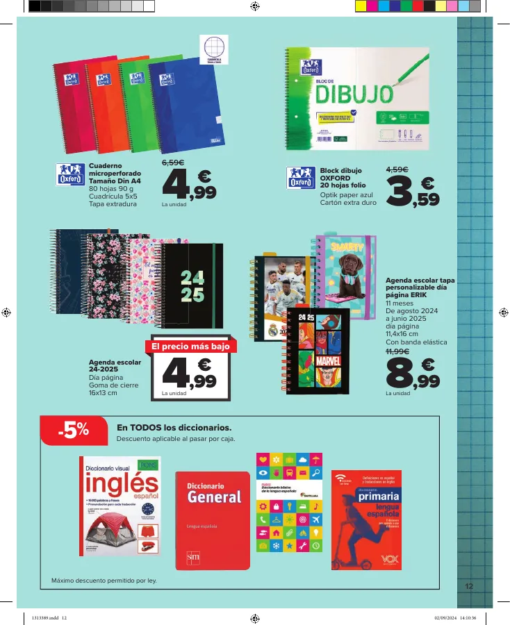 Número de página 12 del folleto promocional de la tienda Carrefour - vuelta cole ahorro - fecha de vigencia: desde19.08 bis 19.09