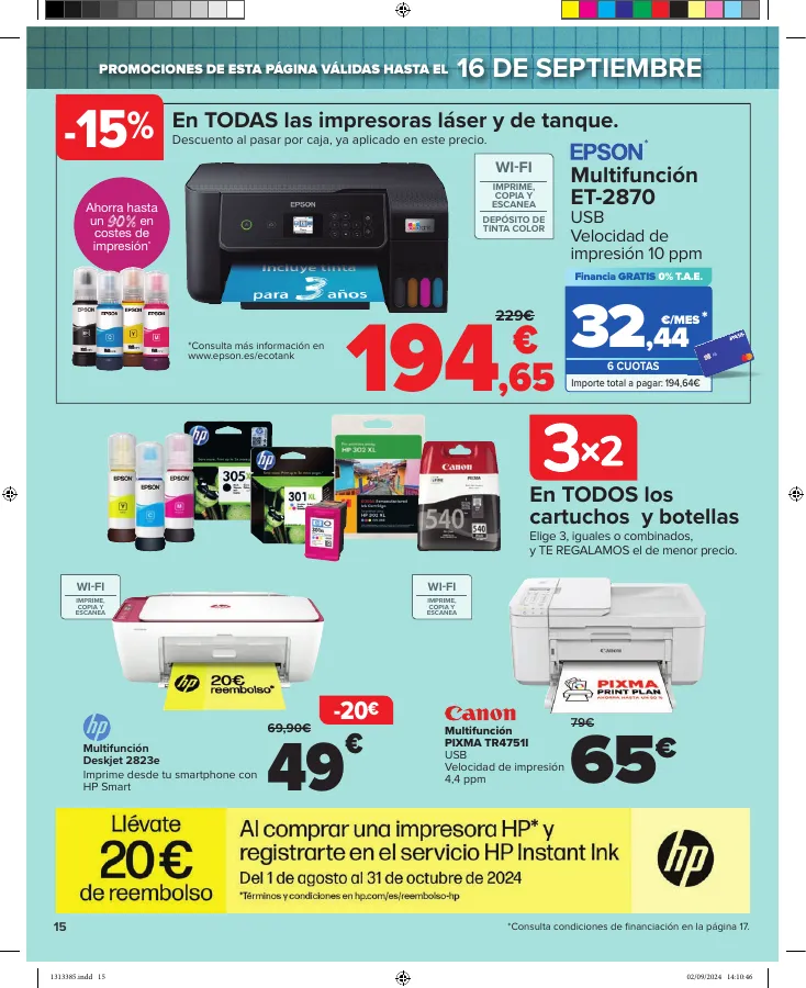 Número de página 15 del folleto promocional de la tienda Carrefour - vuelta cole ahorro - fecha de vigencia: desde19.08 bis 19.09