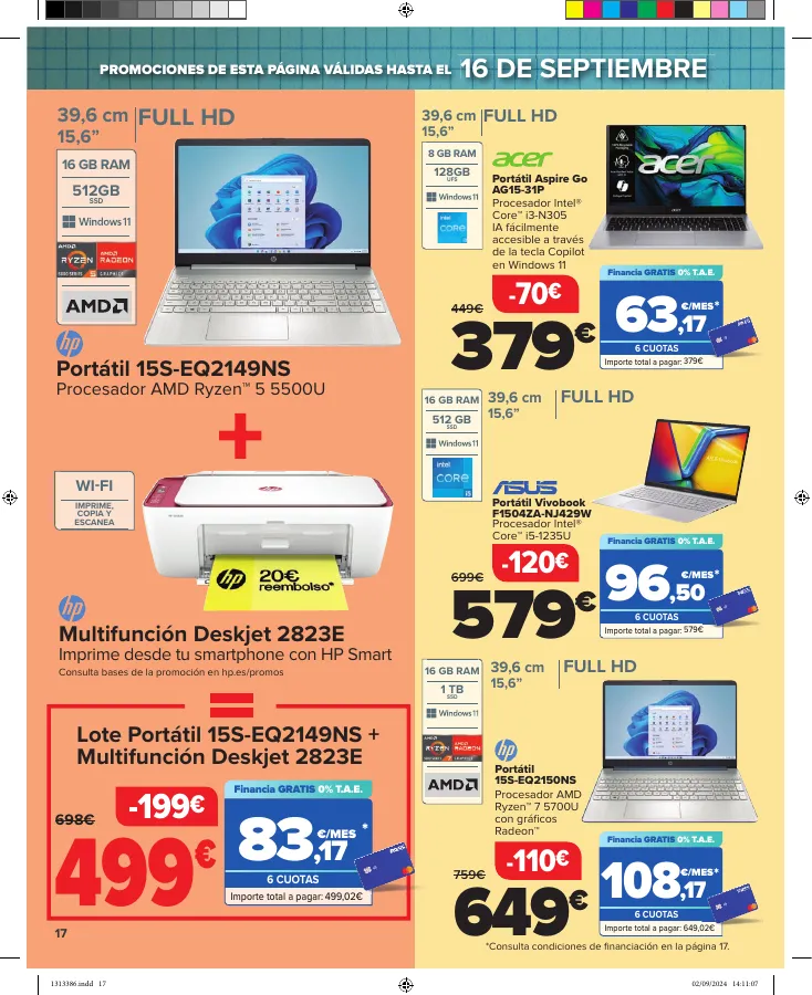 Número de página 17 del folleto promocional de la tienda Carrefour - vuelta cole ahorro - fecha de vigencia: desde19.08 bis 19.09