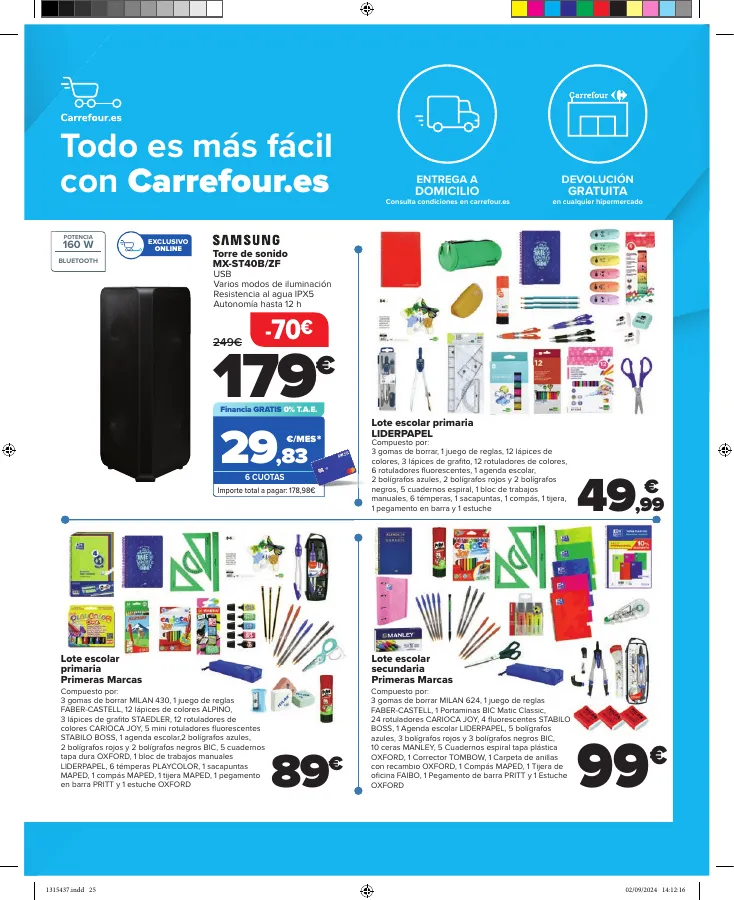 Número de página 25 del folleto promocional de la tienda Carrefour - vuelta cole ahorro - fecha de vigencia: desde19.08 bis 19.09