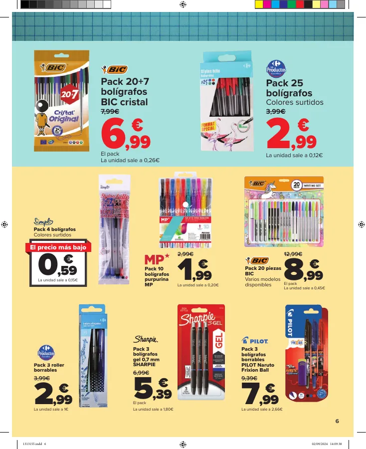 Número de página 6 del folleto promocional de la tienda Carrefour - vuelta cole ahorro - fecha de vigencia: desde19.08 bis 19.09