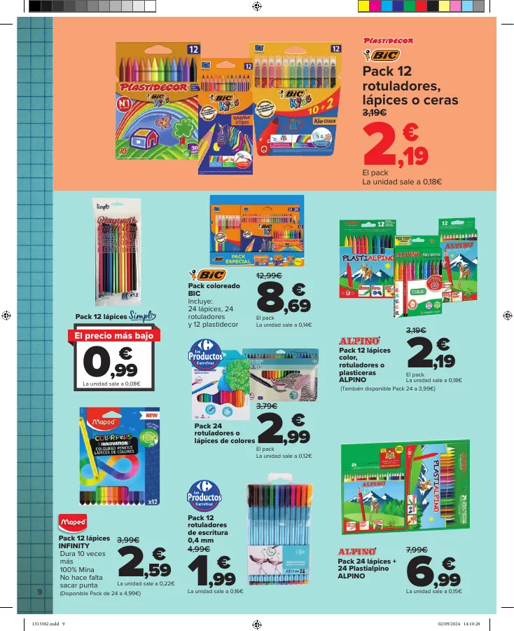 Número de página 9 del folleto promocional de la tienda Carrefour - vuelta cole ahorro - fecha de vigencia: desde19.08 bis 19.09