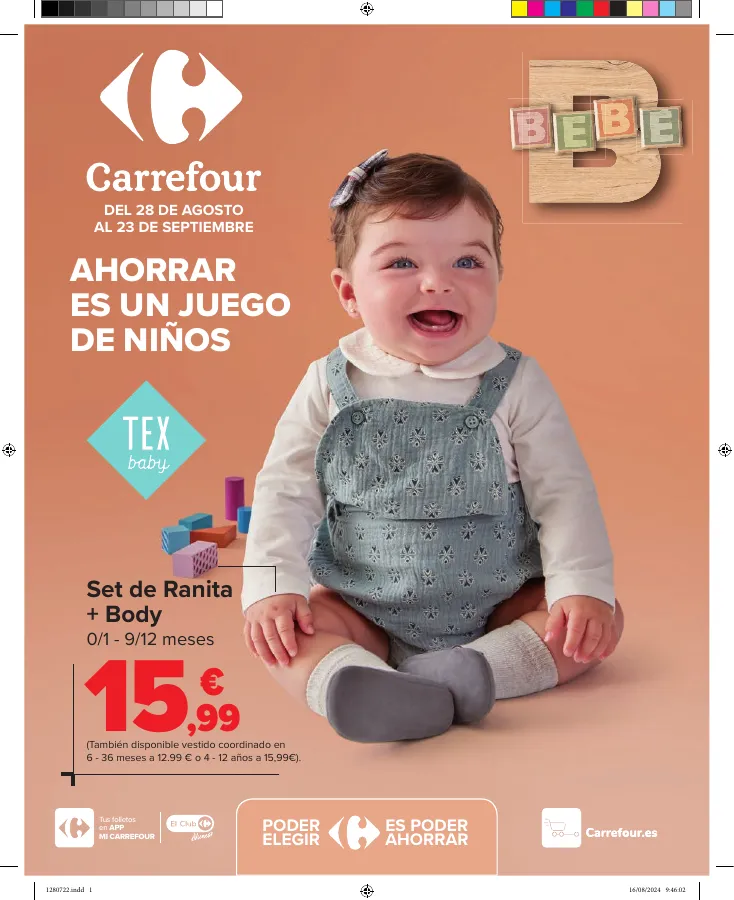 Número de página 1 del folleto promocional de la tienda Carrefour - Ahorrar es un juego de ninos - fecha de vigencia: desde28.08 bis 23.09