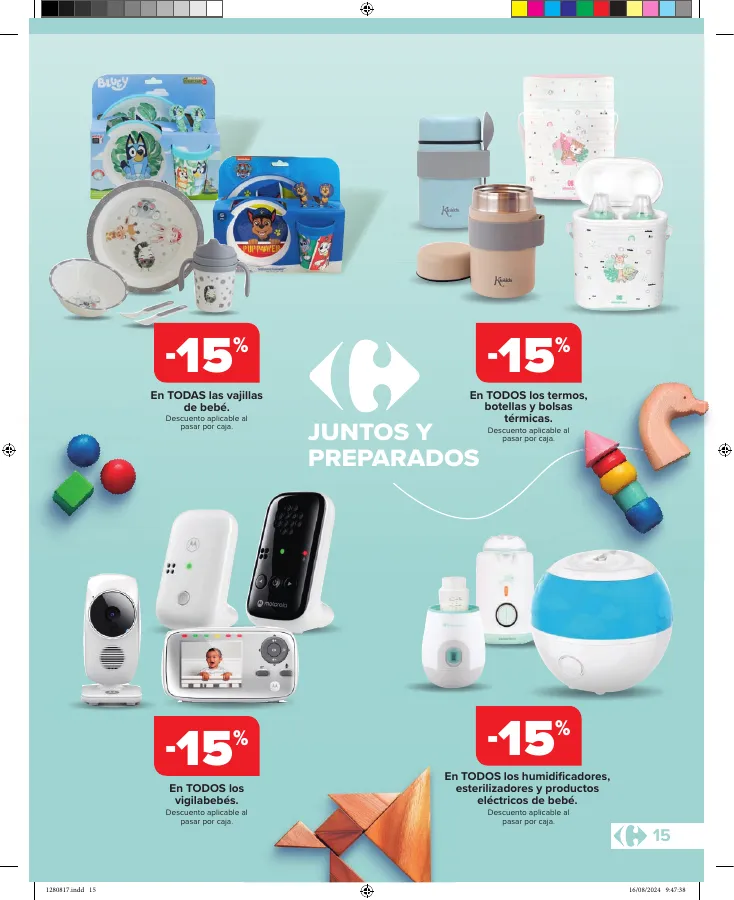 Número de página 15 del folleto promocional de la tienda Carrefour - Ahorrar es un juego de ninos - fecha de vigencia: desde28.08 bis 23.09