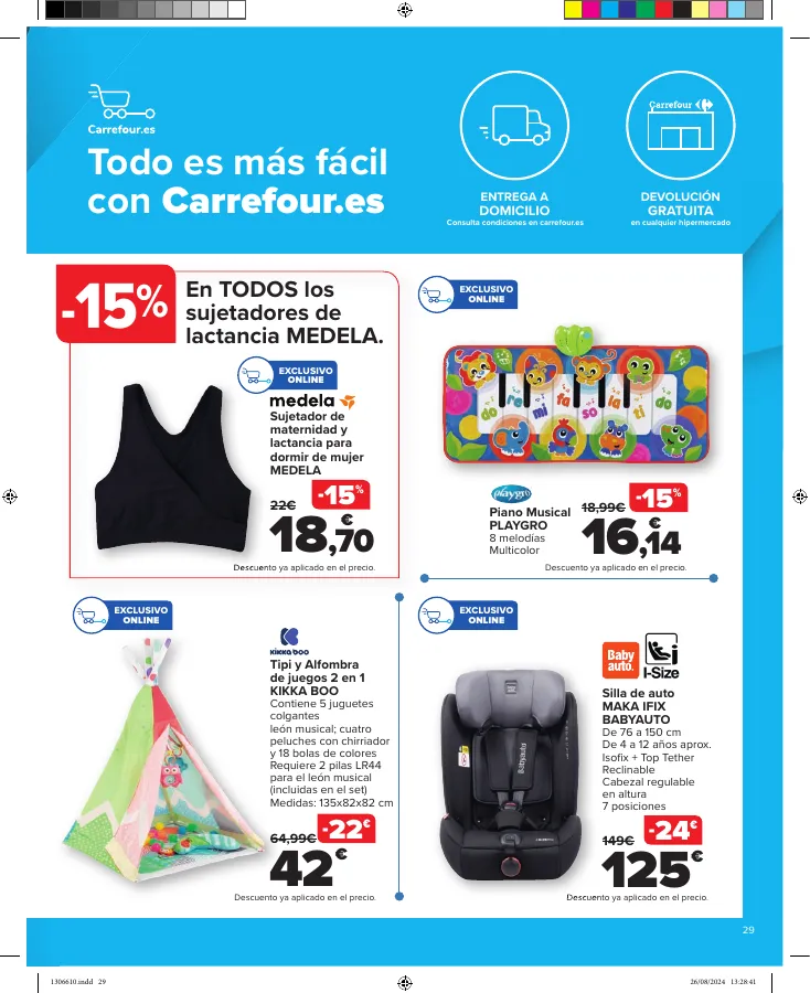 Número de página 29 del folleto promocional de la tienda Carrefour - Ahorrar es un juego de ninos - fecha de vigencia: desde28.08 bis 23.09