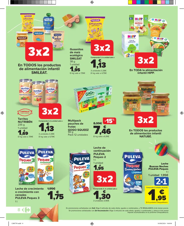 Número de página 8 del folleto promocional de la tienda Carrefour - Ahorrar es un juego de ninos - fecha de vigencia: desde28.08 bis 23.09